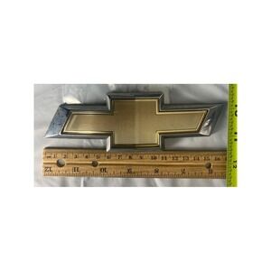 Chevrolet Gold Bowtie Emblem Logo Badge Chrome Trim OEM Replacement 6.5 Inch